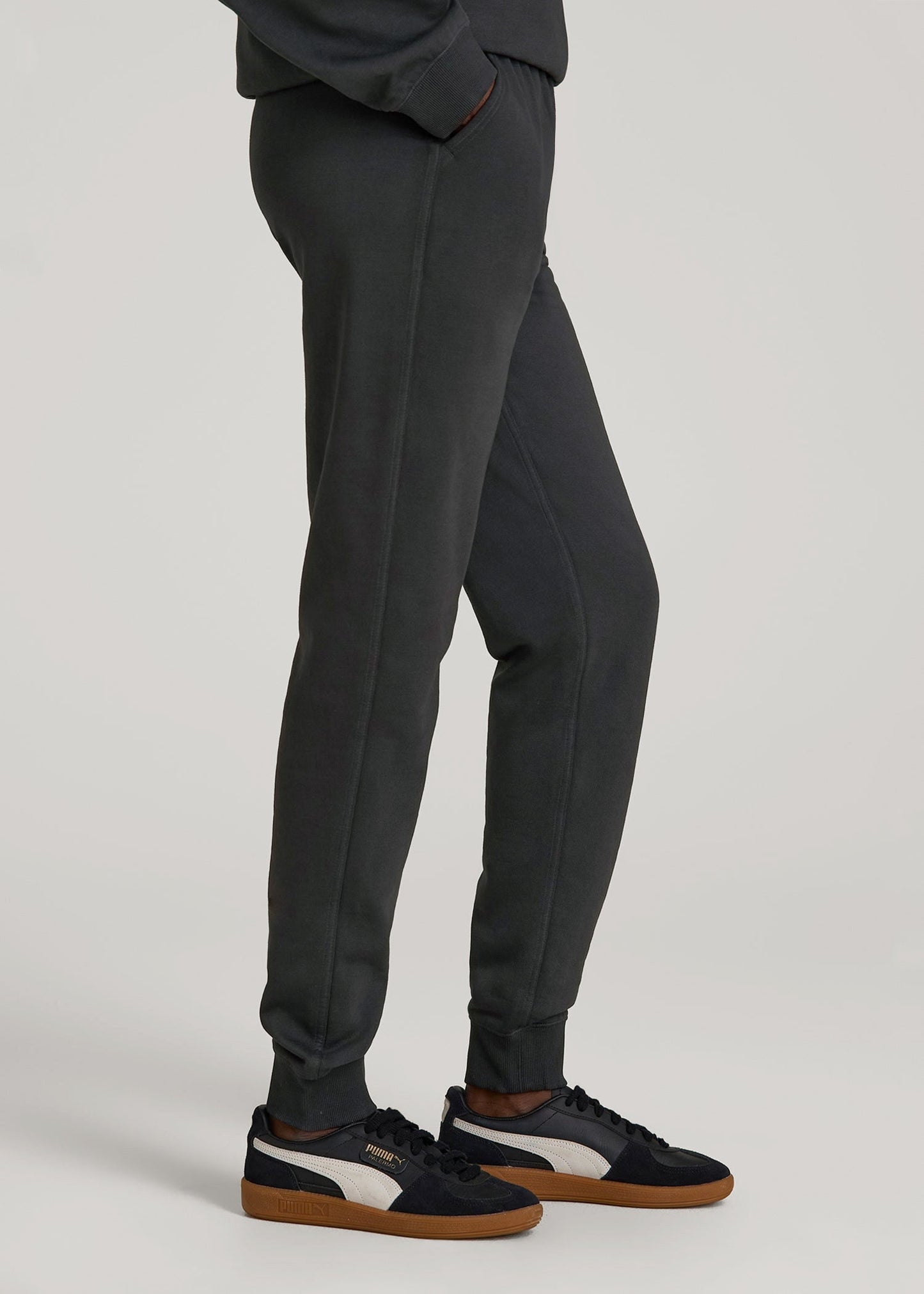 Garment Dyed Joggers for Tall Women in Washed Black
