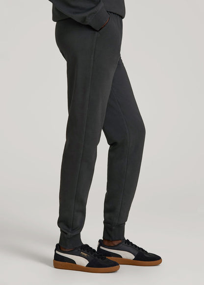 Garment Dyed Joggers for Tall Women in Washed Black