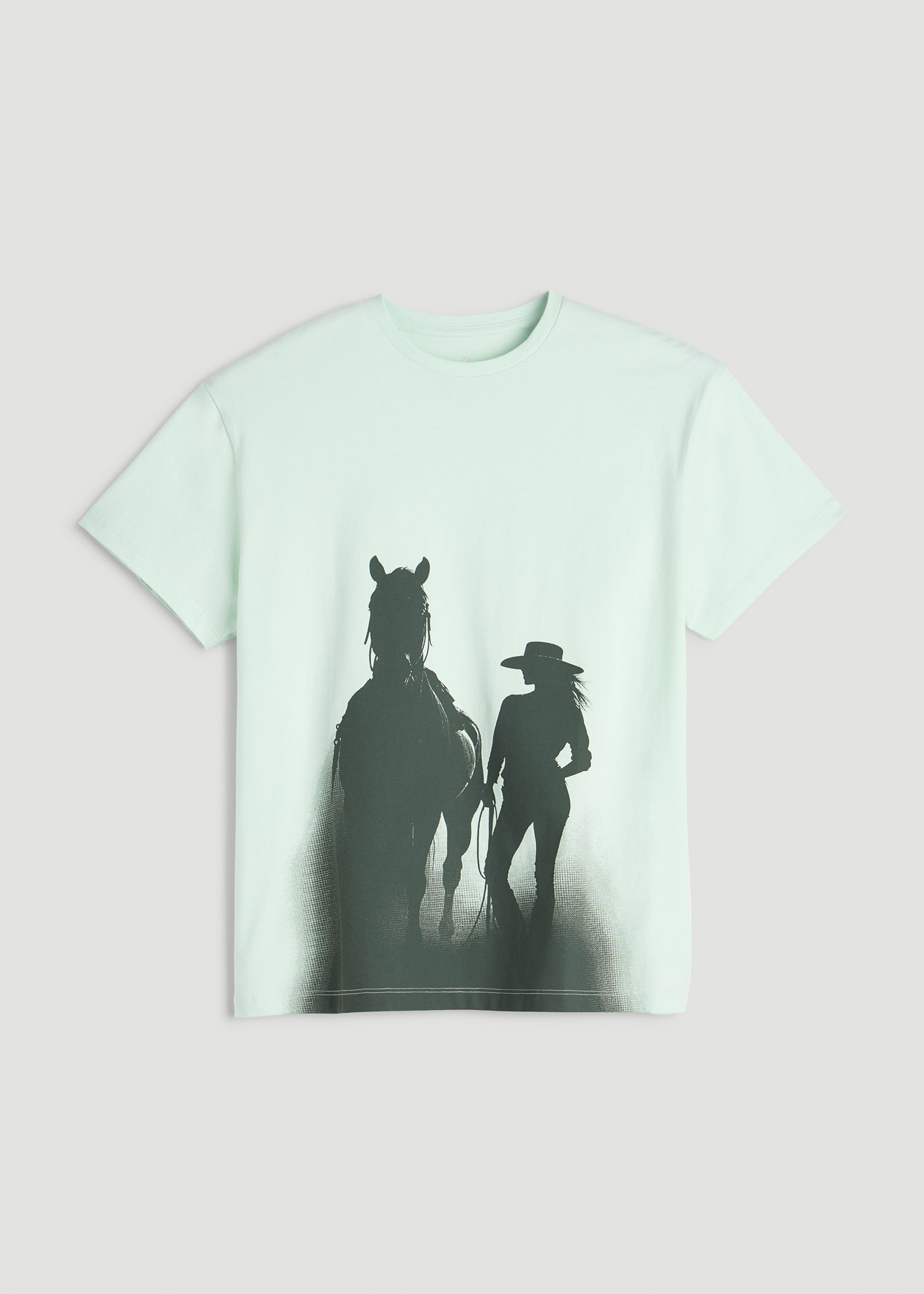 Equestrian Graphic Tee for Tall Women in Blue