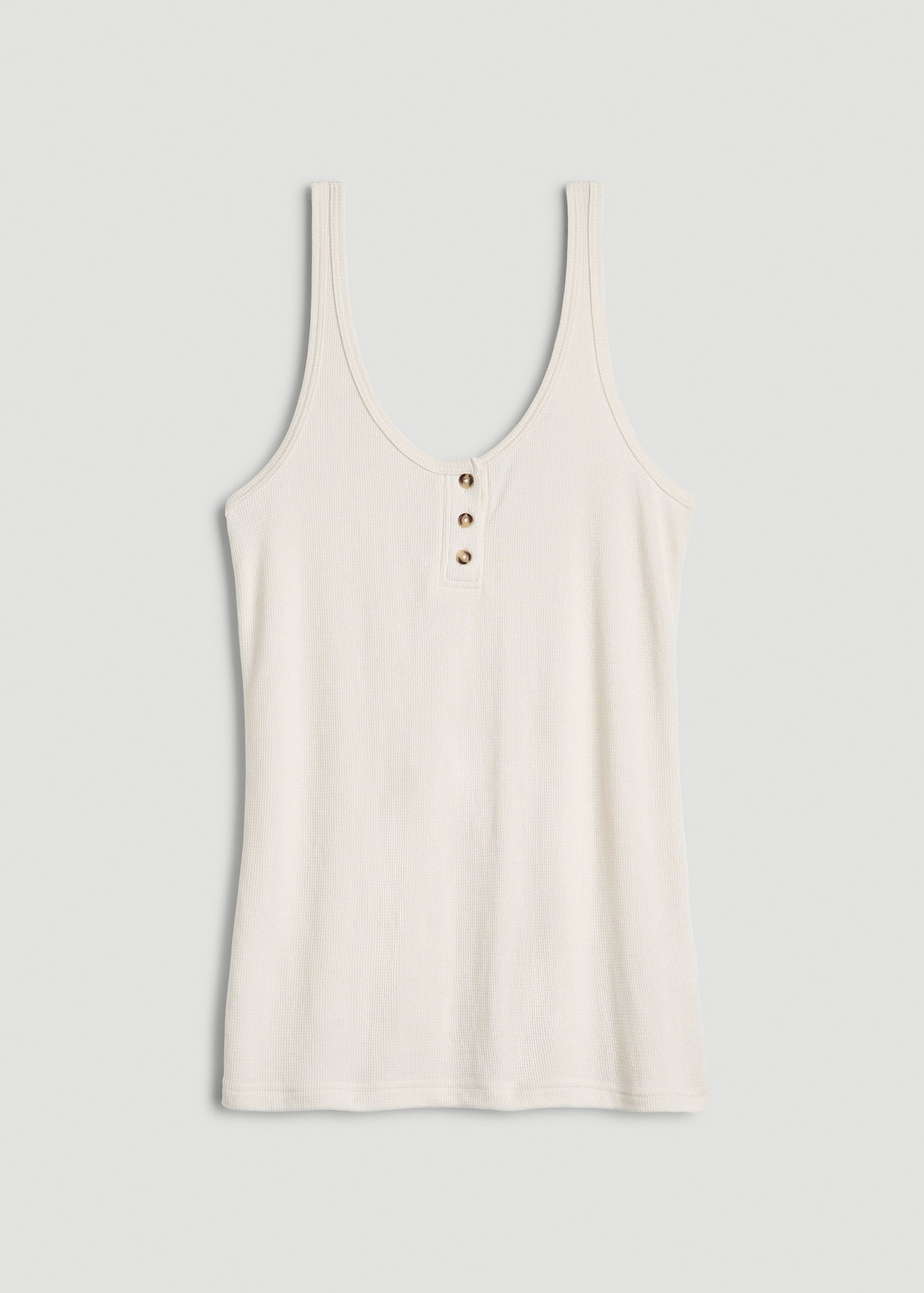 Waffle Tank Top for Tall Women in White Alyssum