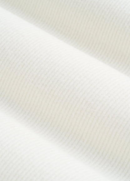 Long Sleeve Ribbed Crewneck Henley Shirt for Tall Women in Cream