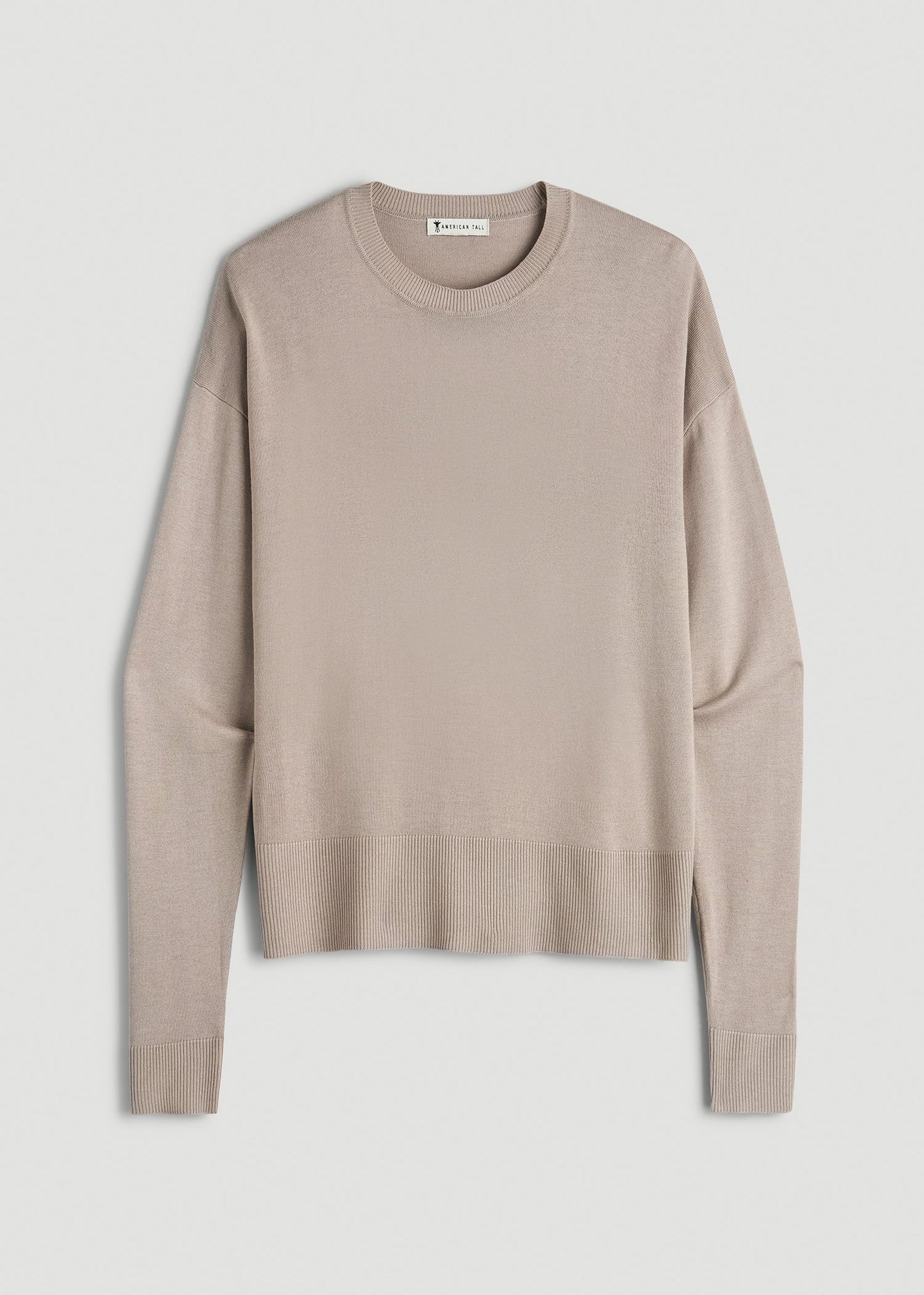 Linen Blend Knit Crewneck for Tall Women in Atmosphere