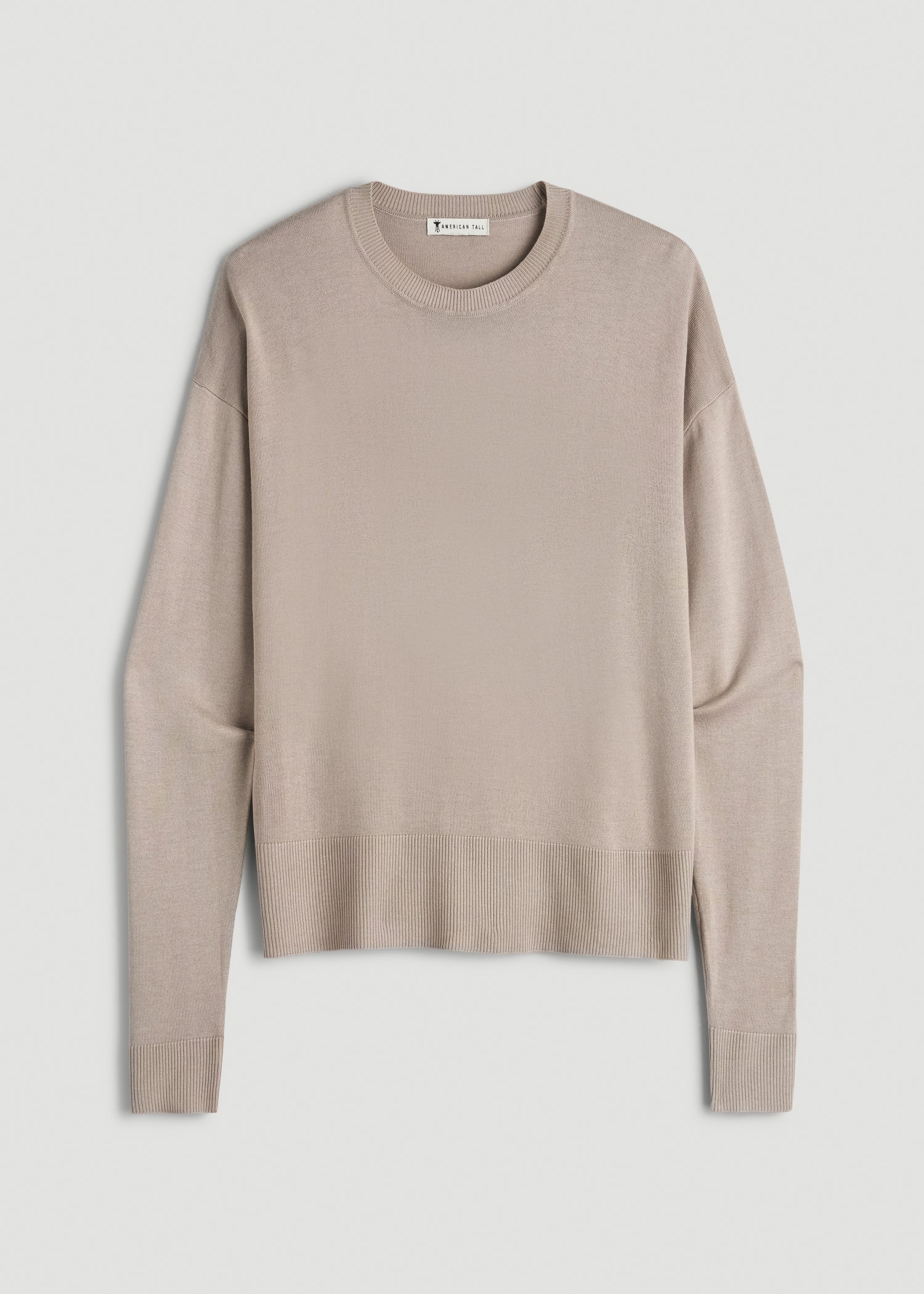 Linen Blend Knit Crewneck for Tall Women in Atmosphere