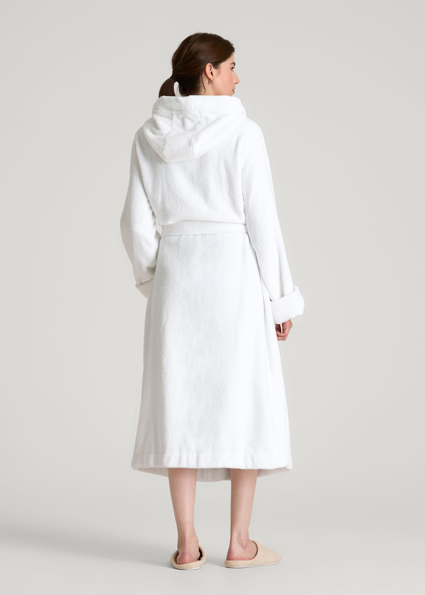 Luxe Zero Twist Cotton Hotel Robe for Tall Women in White