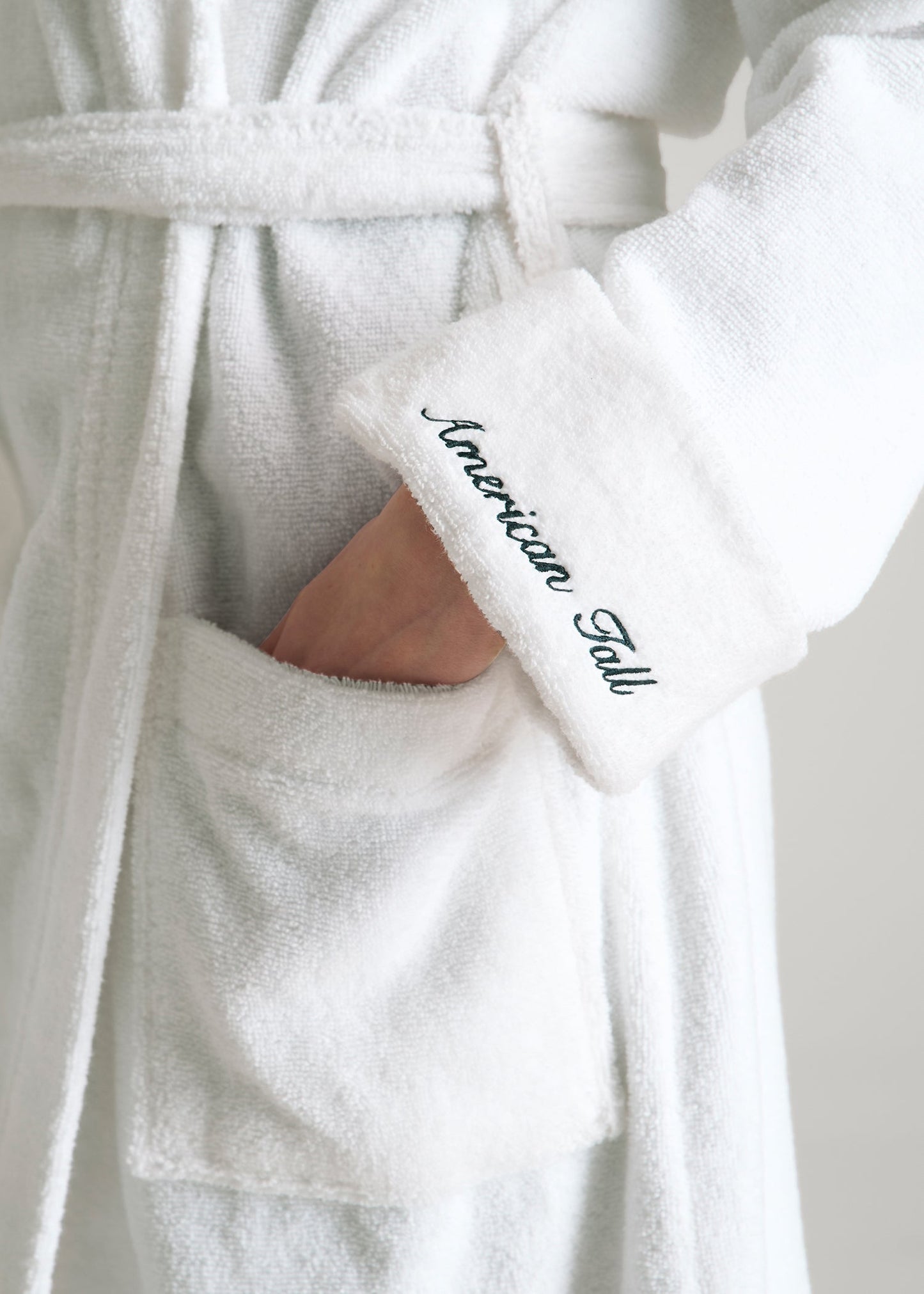 Luxe Zero Twist Cotton Hotel Robe for Tall Women in White