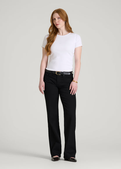Mid-Rise Relaxed Fit Jeans for Tall Women in Optimum Black