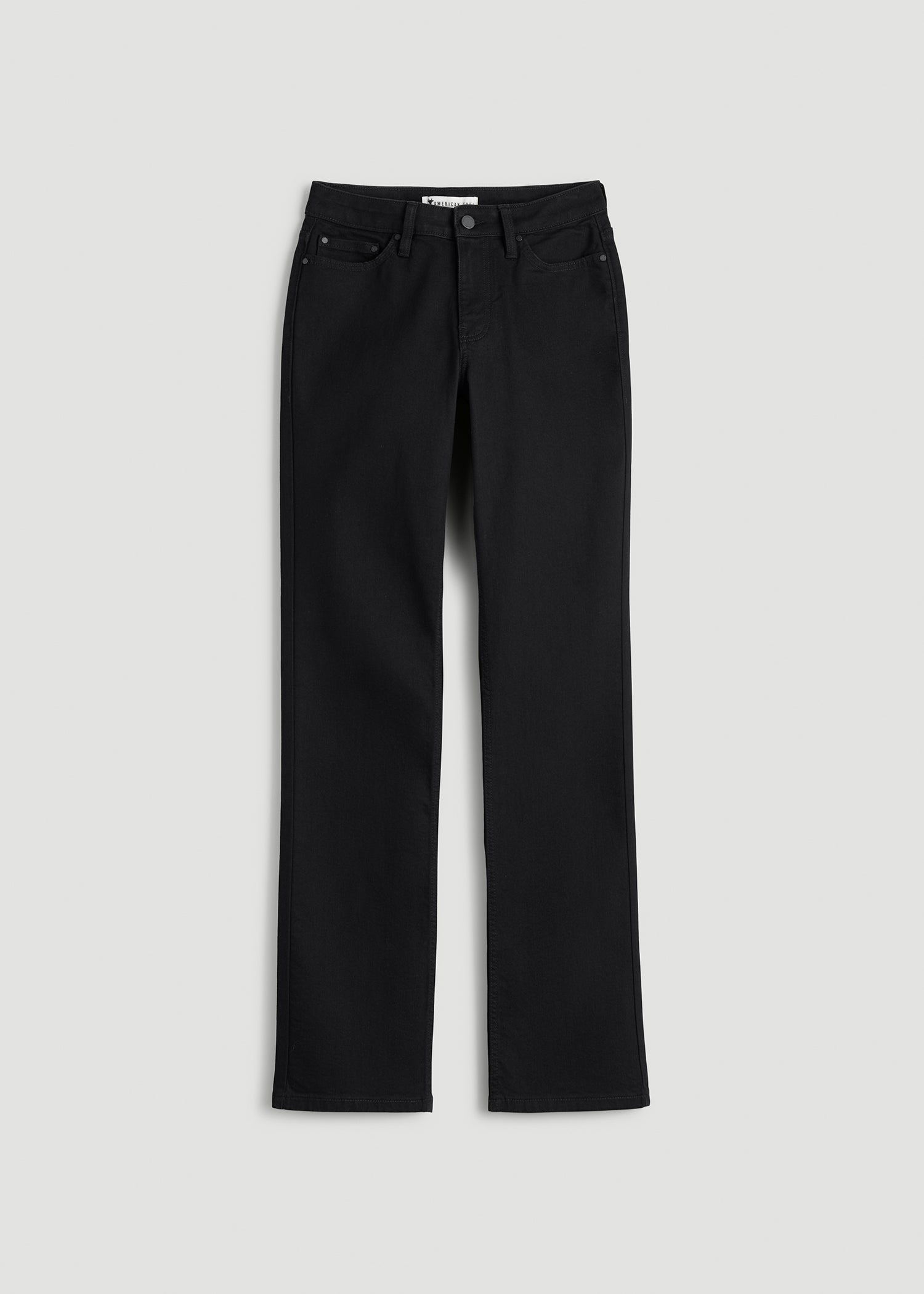 Mid-Rise Straight Fit Jeans for Tall Women in Optimum Black