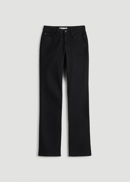 Mid-Rise Straight Fit Jeans for Tall Women in Optimum Black