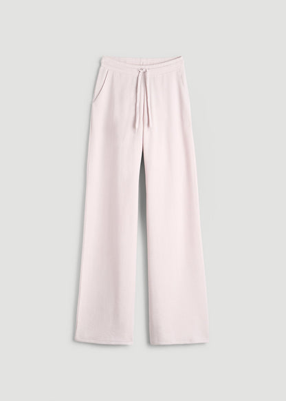 Mid Rise Waffle Wide Leg Pant for Tall Women in Grey Lilac