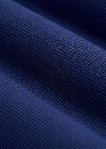 Open-Bottom Waffle Lounge Pants for Tall Women in Midnight Blue