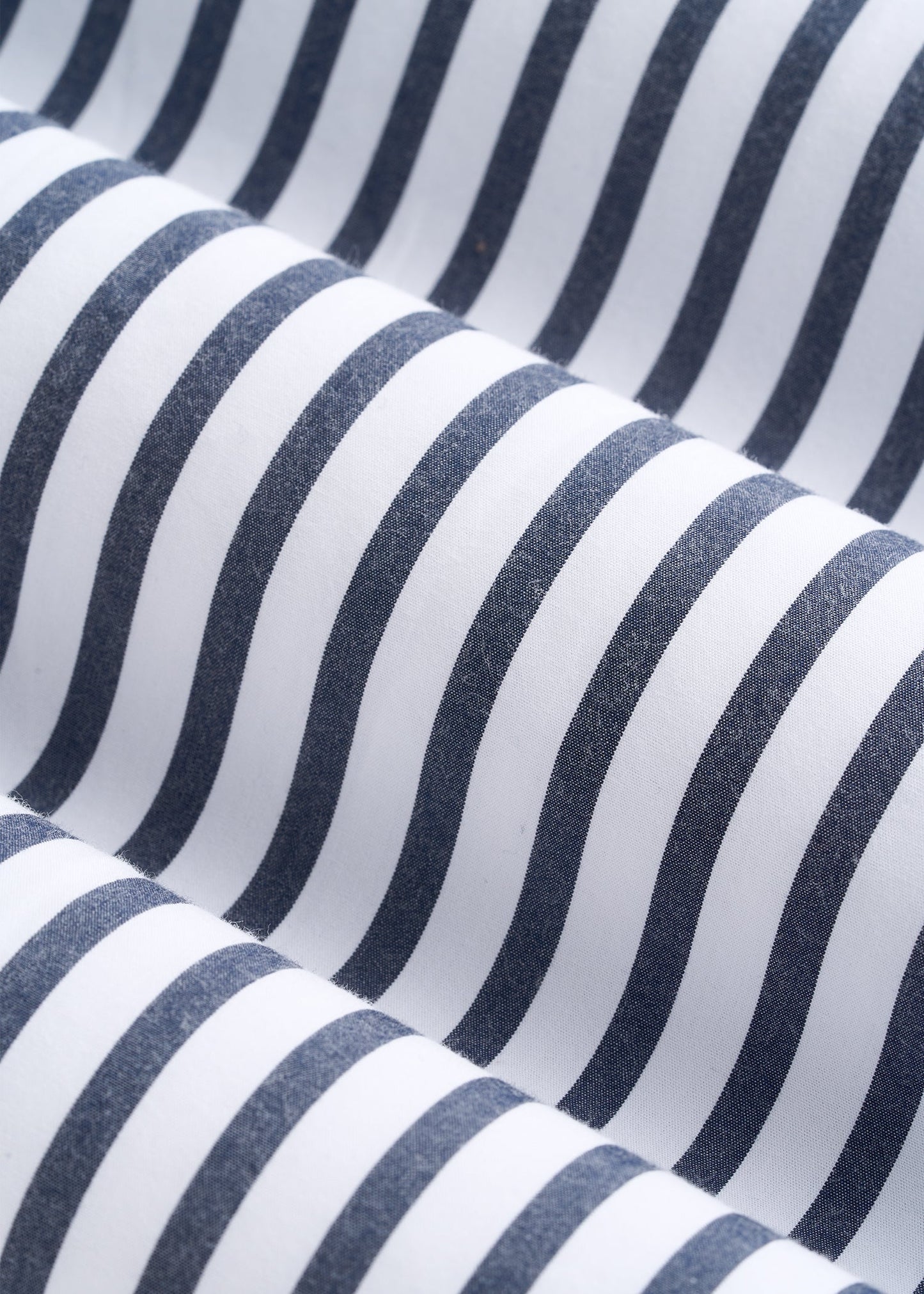 Oversized Poplin Button Shirt for Tall Women in White and Navy Stripe