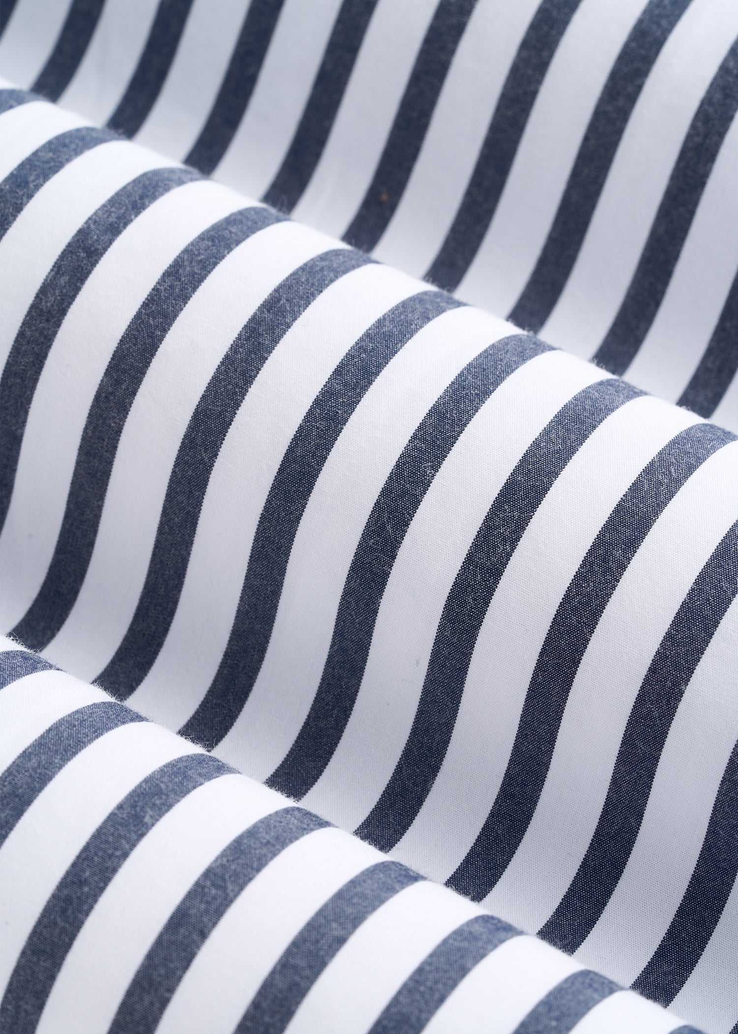 Oversized Poplin Button Shirt for Tall Women in White and Navy Stripe