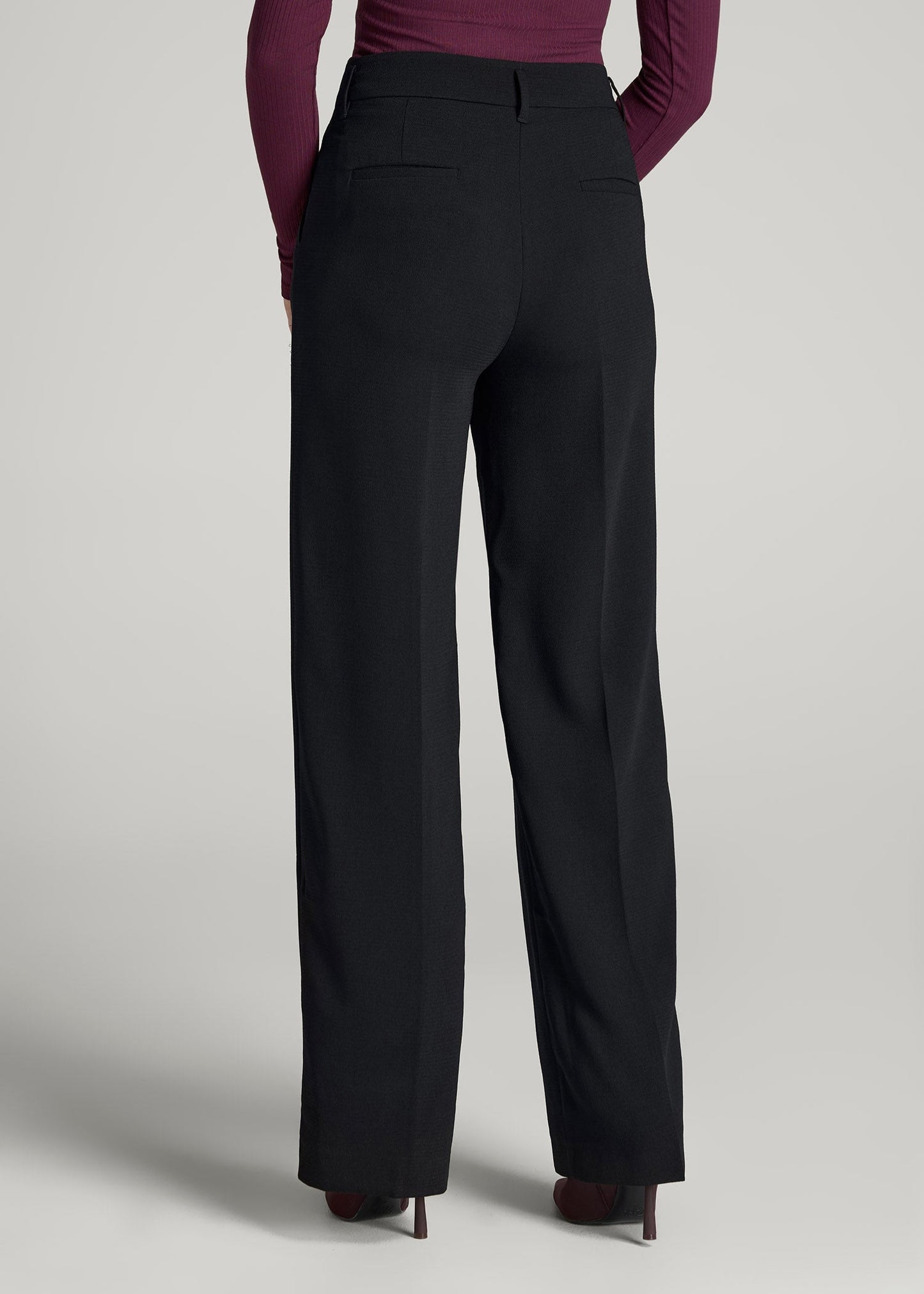 Pleated WIDE Leg Dress Pants for Tall Women in Black