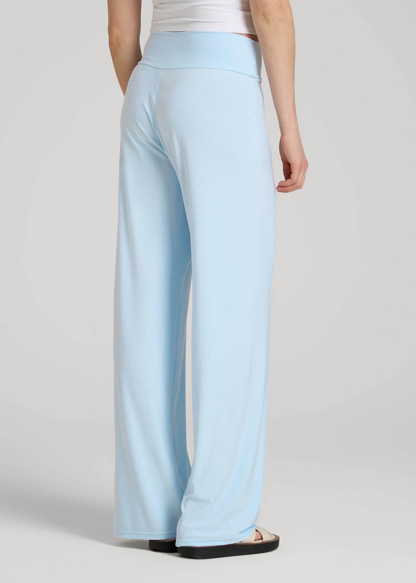 Pull-On Breezy Wide Leg Pants for Tall Women in Ice Blue