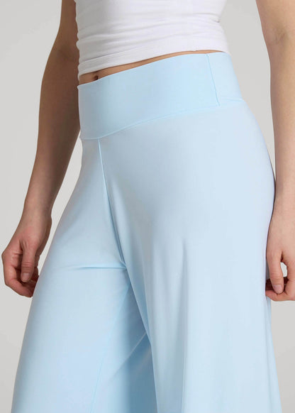Pull-On Breezy Wide Leg Pants for Tall Women in Ice Blue