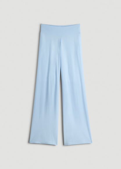Pull-On Breezy Wide Leg Pants for Tall Women in Ice Blue