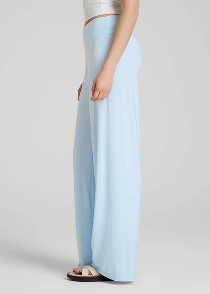 Pull-On Breezy Wide Leg Pants for Tall Women in Ice Blue