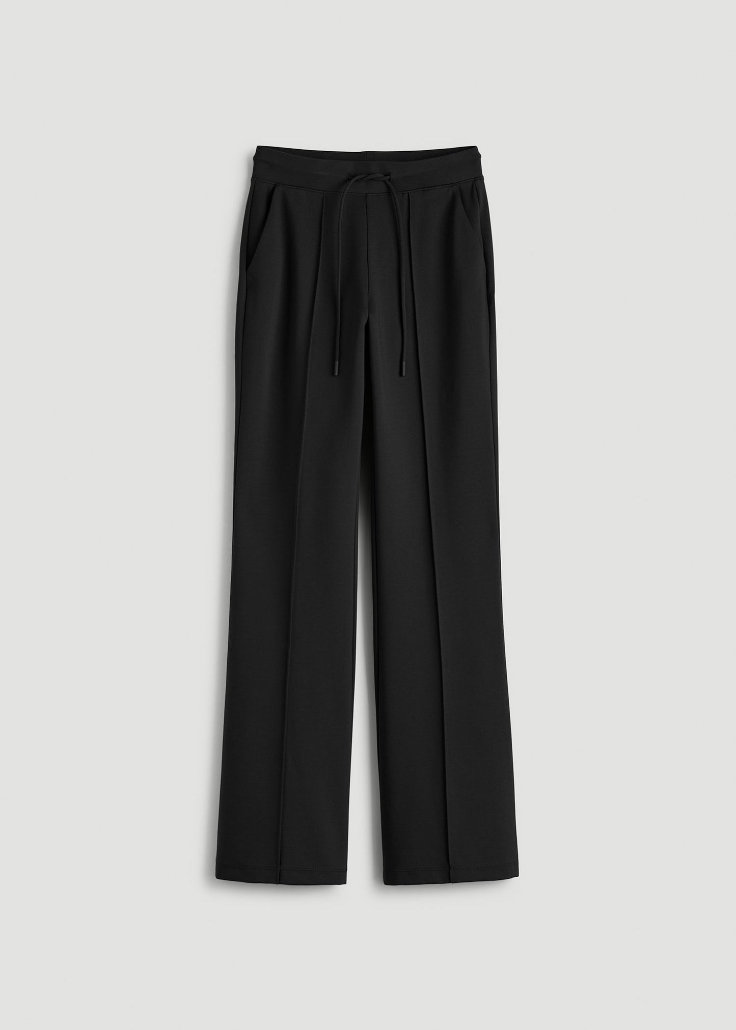Flex Ponte Flare Pants with Drawcord for Tall Women in Black