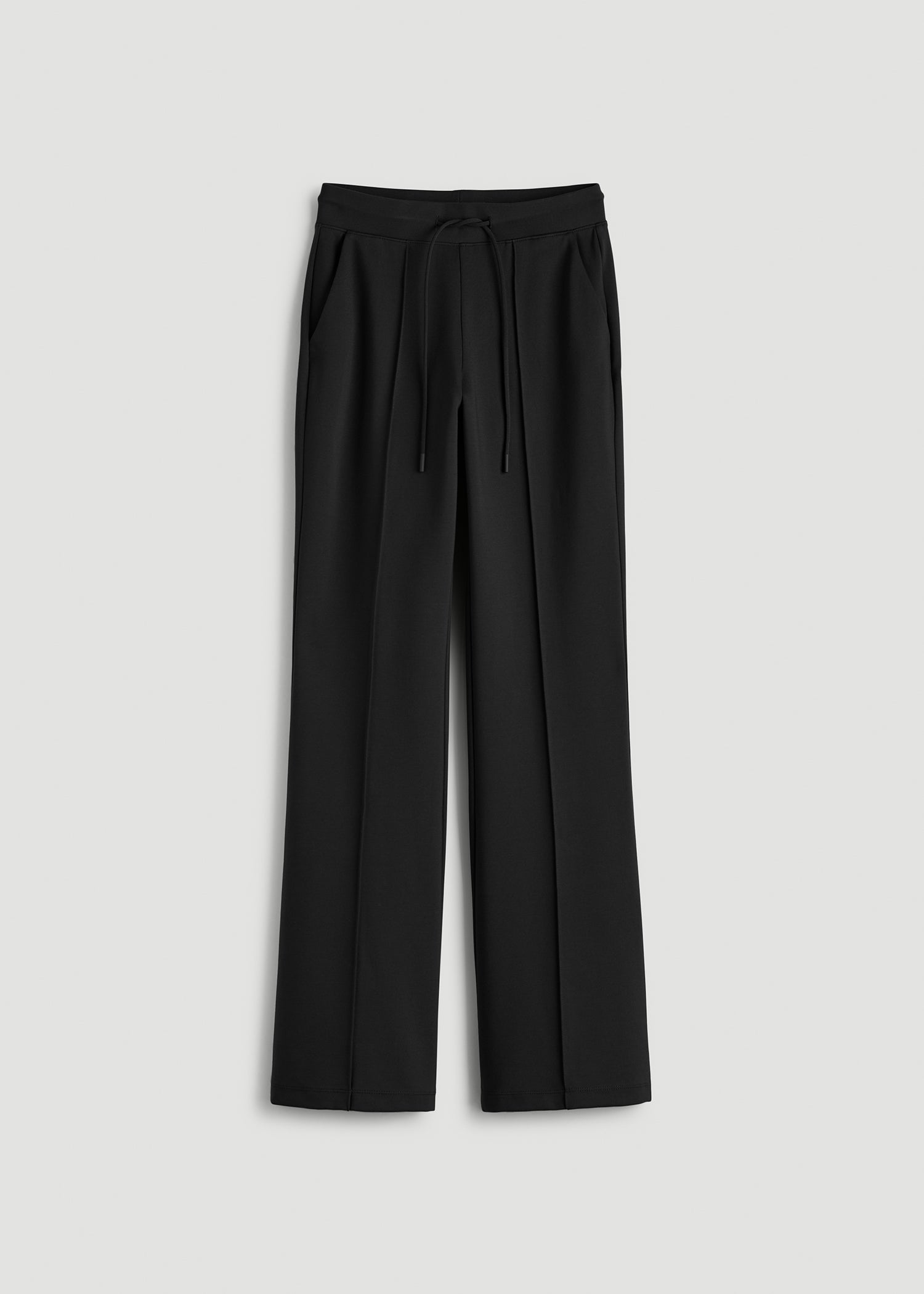 Flex Ponte Flare Pants with Drawcord for Tall Women in Black
