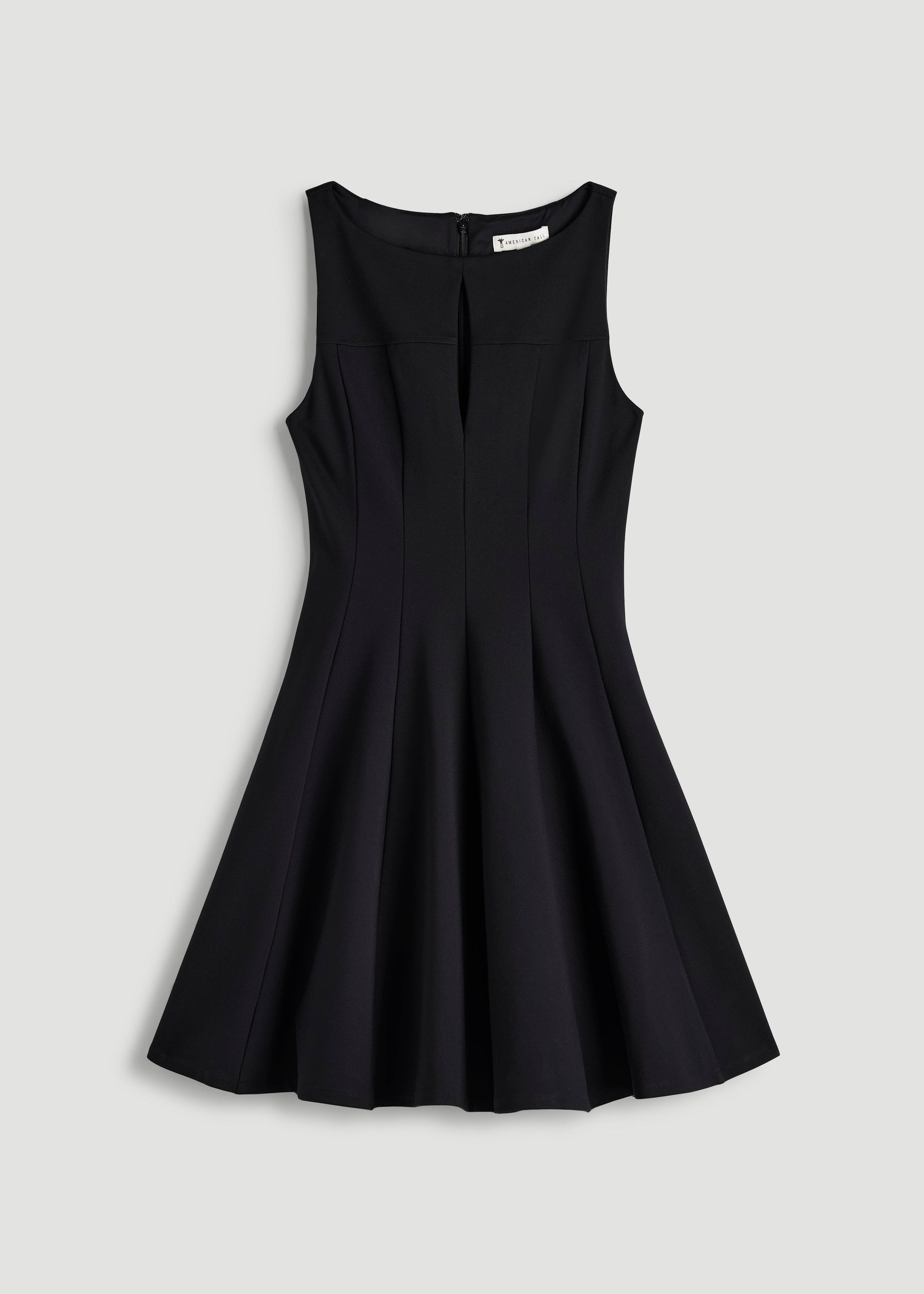 Flex Ponte Mini Babydoll Dress for Tall Women in Black