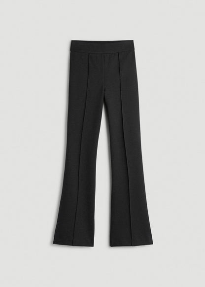 Flex Ponte Pull On Flare Pants for Tall Women in Dark Charcoal Heather