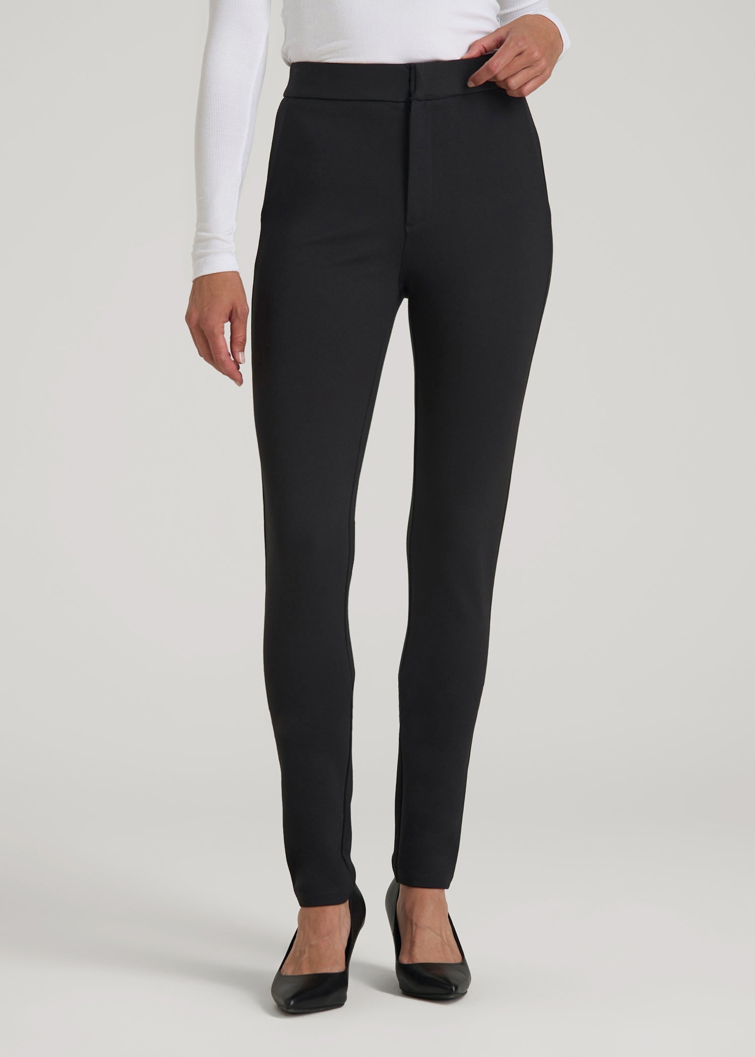 Flex Ponte Skinny High Rise Pant for Tall Women in Black
