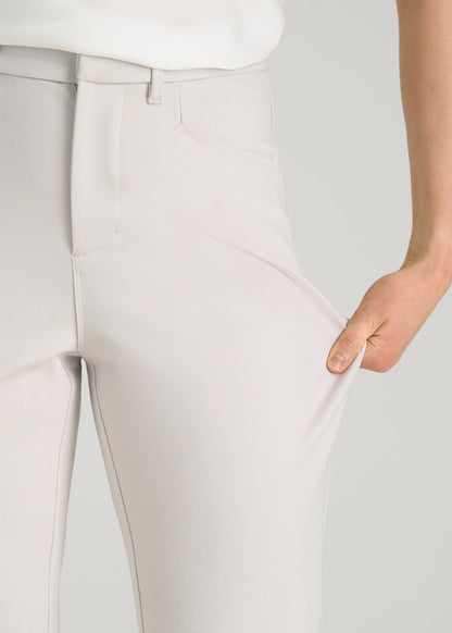 Flex Ponte Straight Leg Pants for Tall Women in White Sand