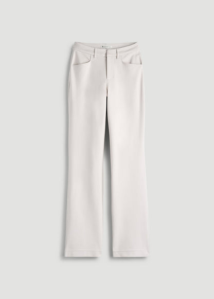 Flex Ponte Straight Leg Pants for Tall Women in White Sand