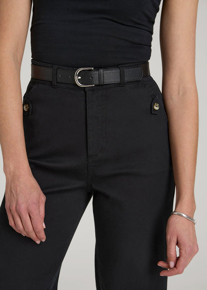 Stretch Twill Wide Leg Pant for Tall Women in Black