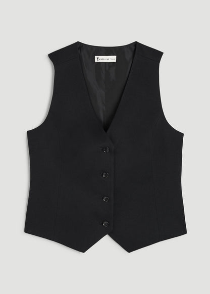 Tailored Vest for Tall Women in Black