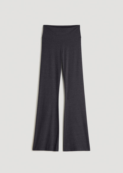 Cotton Flare Leggings for Tall Women in Shadow Grey Mix