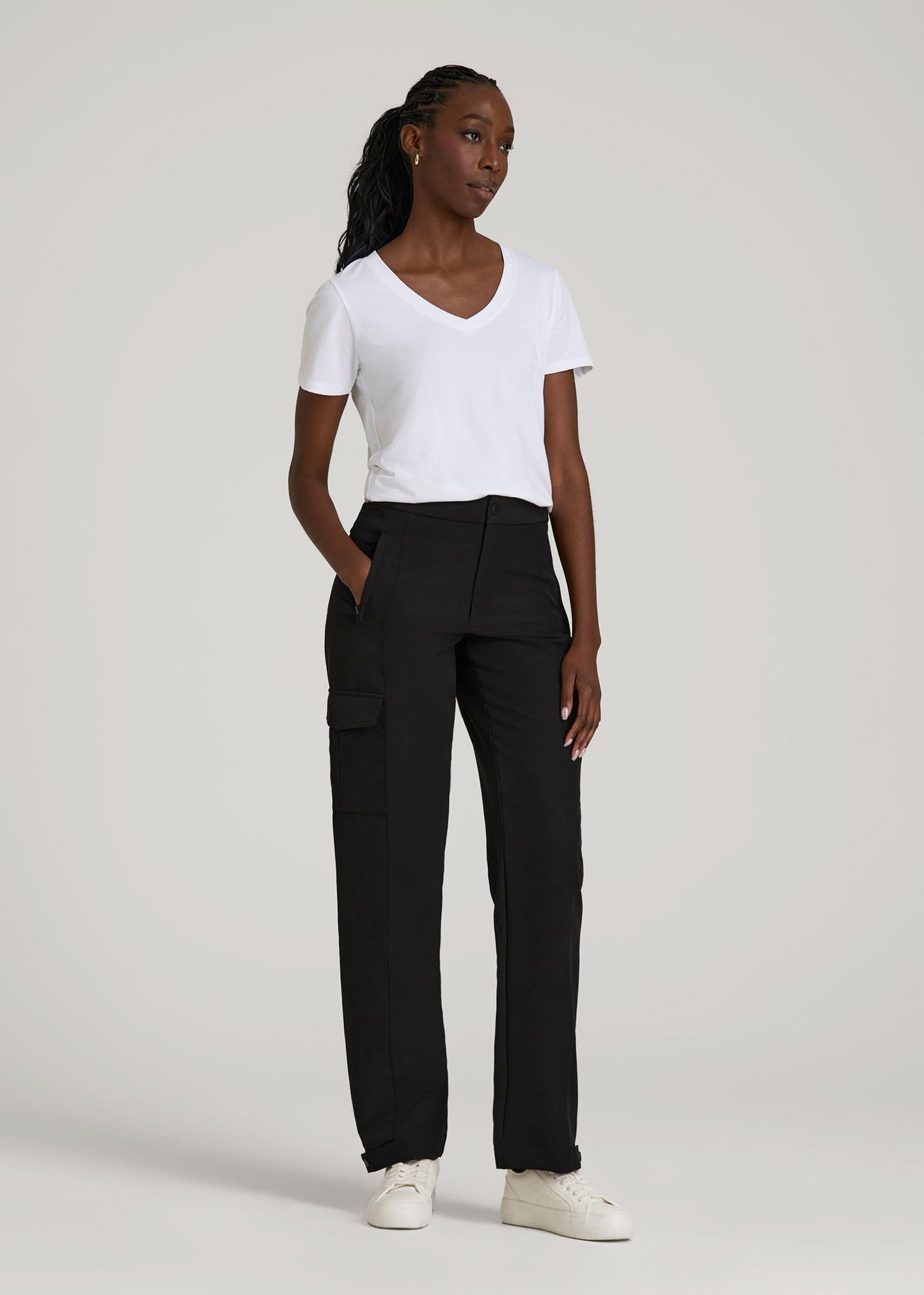 Traveler Cargo Pants for Tall Women in Black
