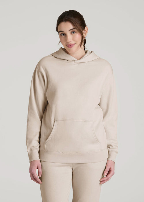 Wearever Fleece Relaxed Fit Hoodie for Tall Women in Shell