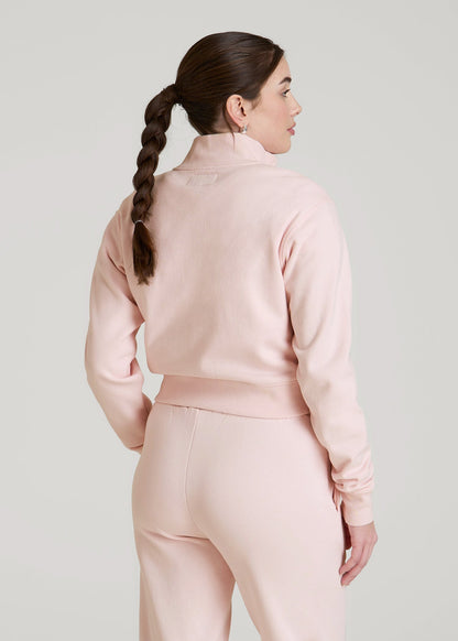 Wearever 2.0 Fleece Half-Zip Cropped Sweatshirt for Tall Women in Barely Pink