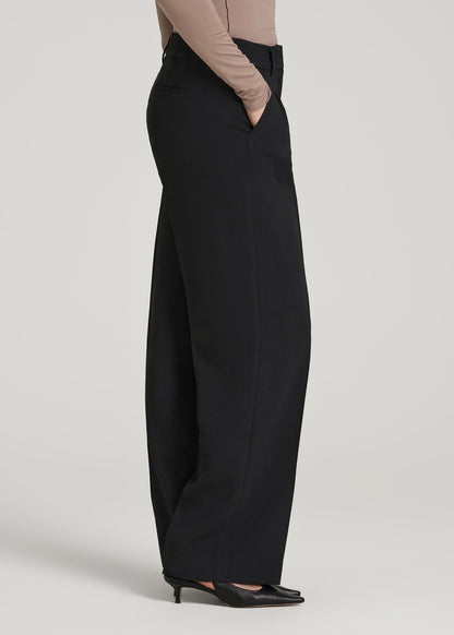 Wide Leg Pleated Dress Pants 2.0 for Tall Women in Black