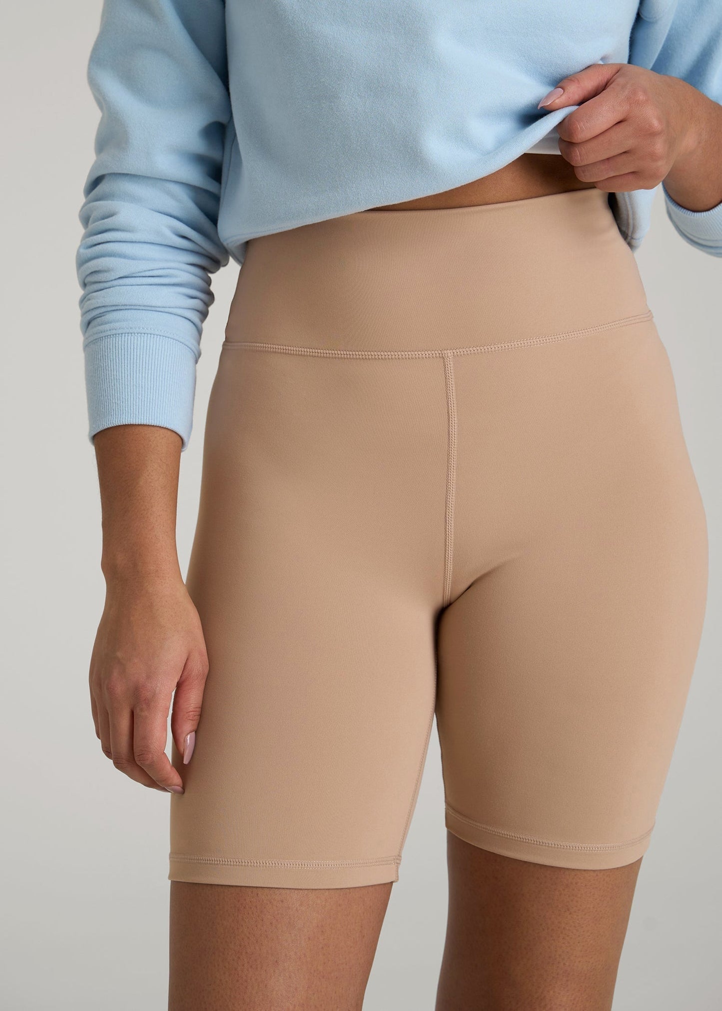 Balance Bike Shorts for Tall Women in Sun Tan