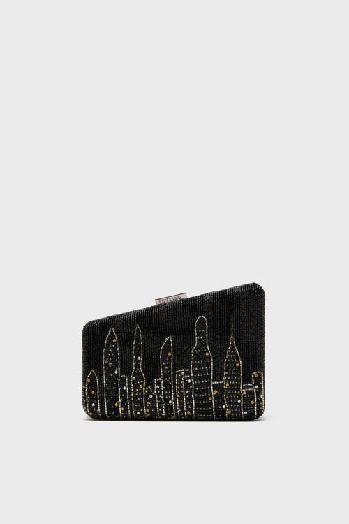 Carmella NYC Skyline Beaded Clutch