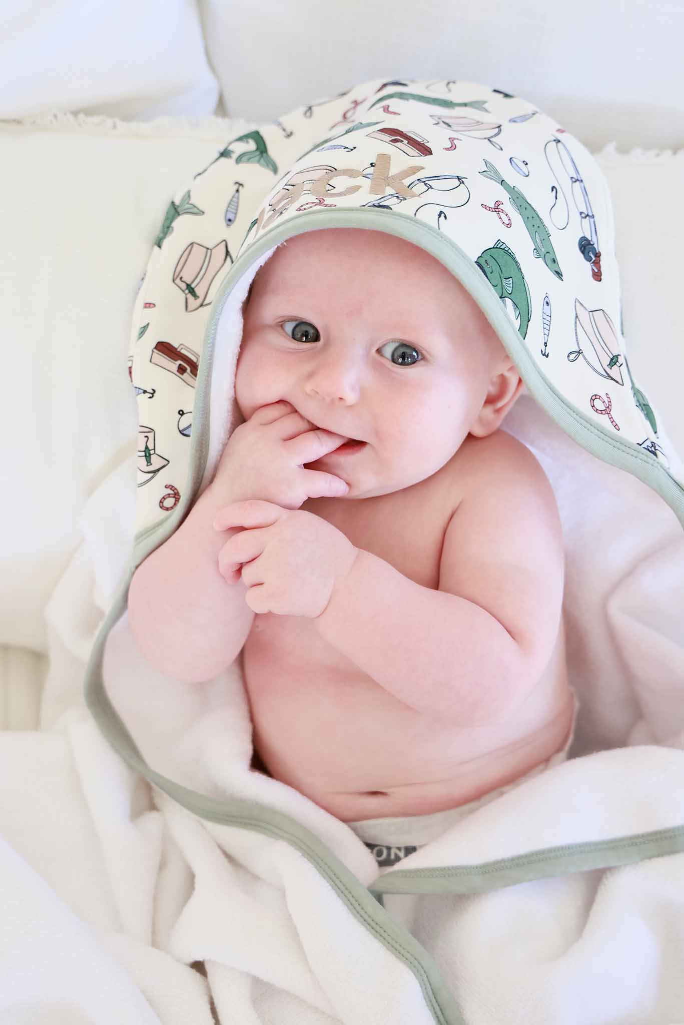 Embroidered Bamboo Hooded Towel | Off the Hook