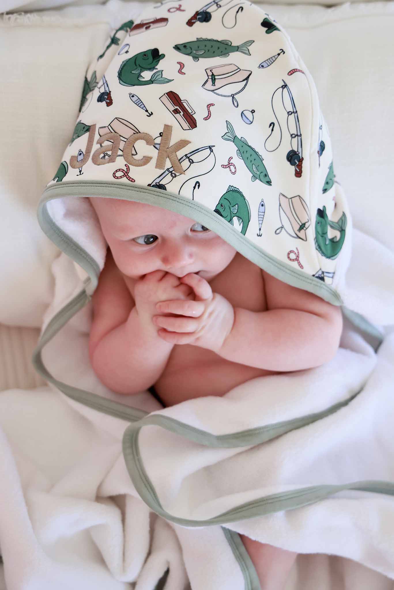 Embroidered Bamboo Hooded Towel | Off the Hook