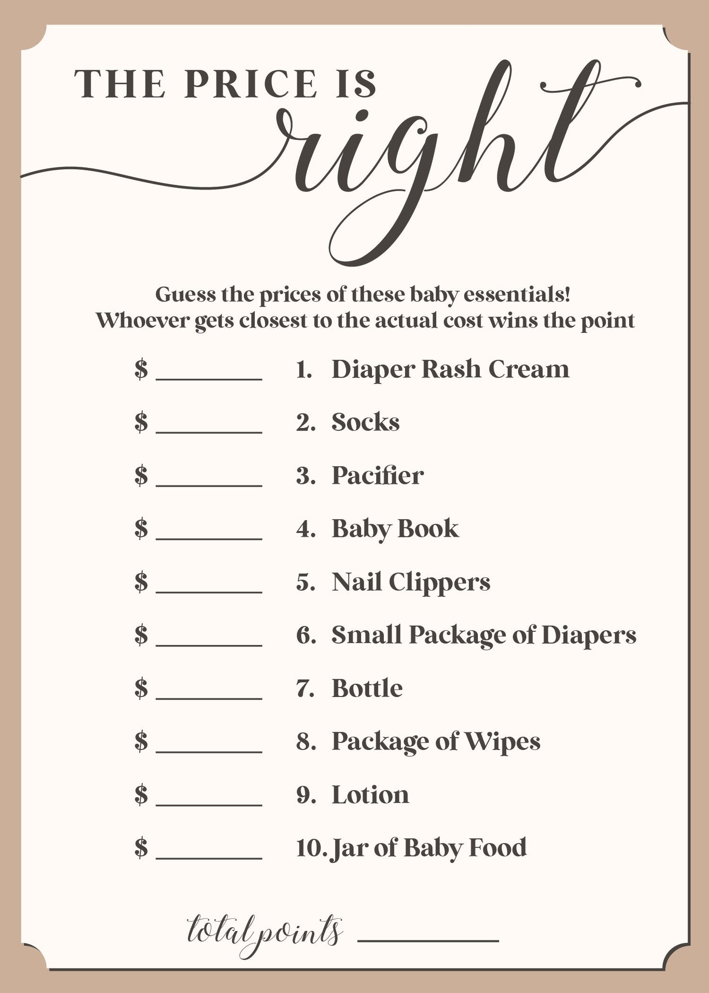 More Baby Shower Games - Free Digital Download