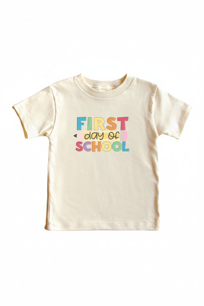 First Day of School Kids Graphic Tee | Natural