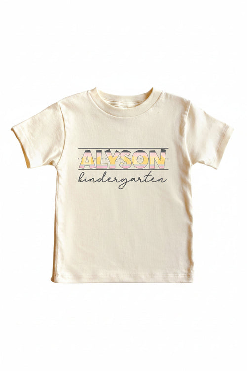 Personalized New Grade Kids Graphic Tee | Natural