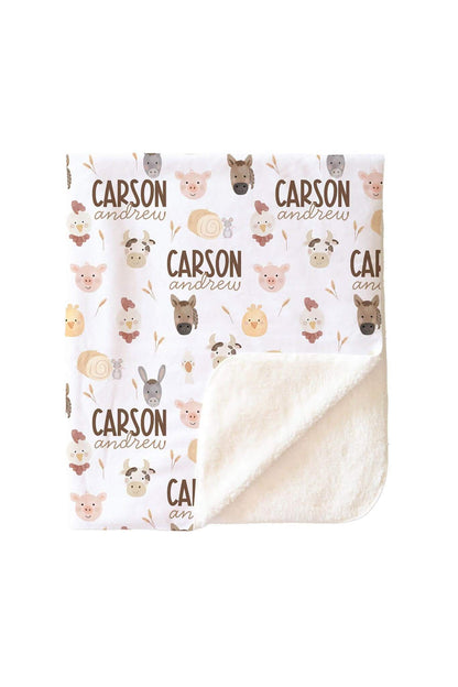 Barnyard Buddies Personalized Kids Blanket