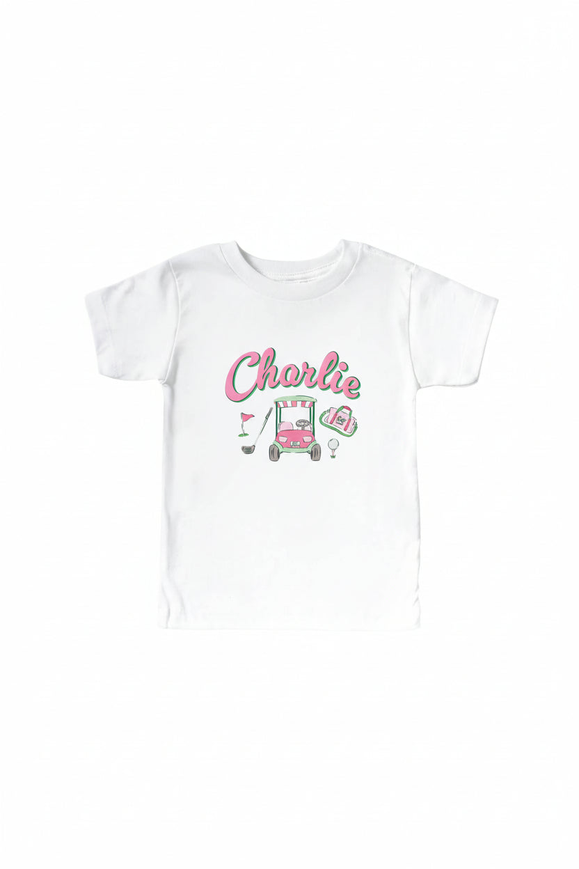 Personalized Birdie Babes Kids Graphic Tee | White