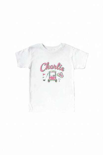 Personalized Birdie Babes Kids Graphic Tee | White