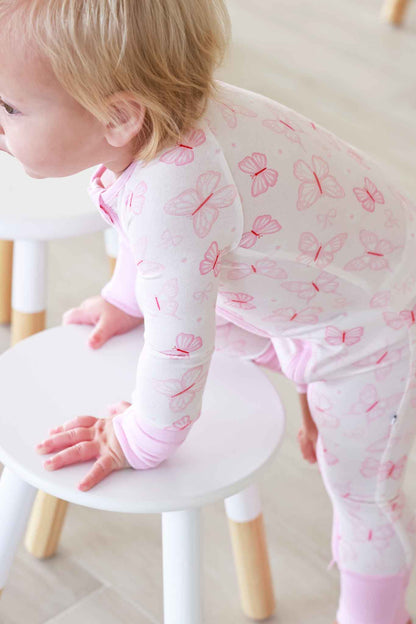 Convertible Bamboo Zip Romper | Blooming Butterflies