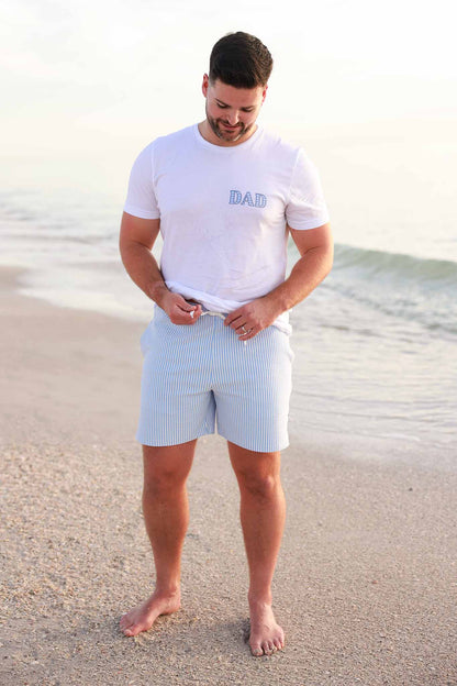 Men's Swim Trunks | Seersucker Blue