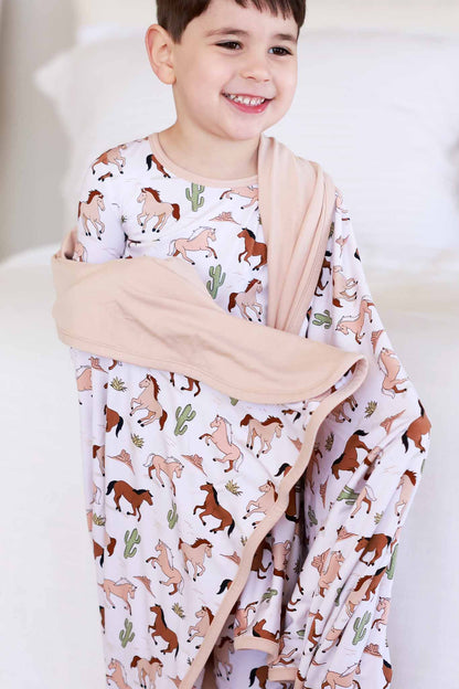 Double Sided Bamboo Blanket | Pony Club Neutral