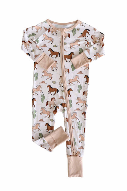 Convertible Zip Romper | Pony Club Neutral