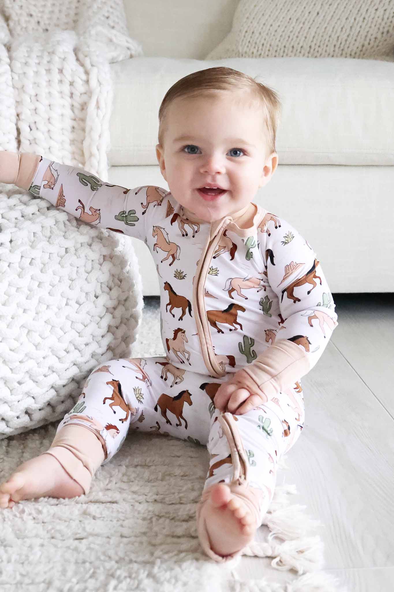 Convertible Zip Romper | Pony Club Neutral